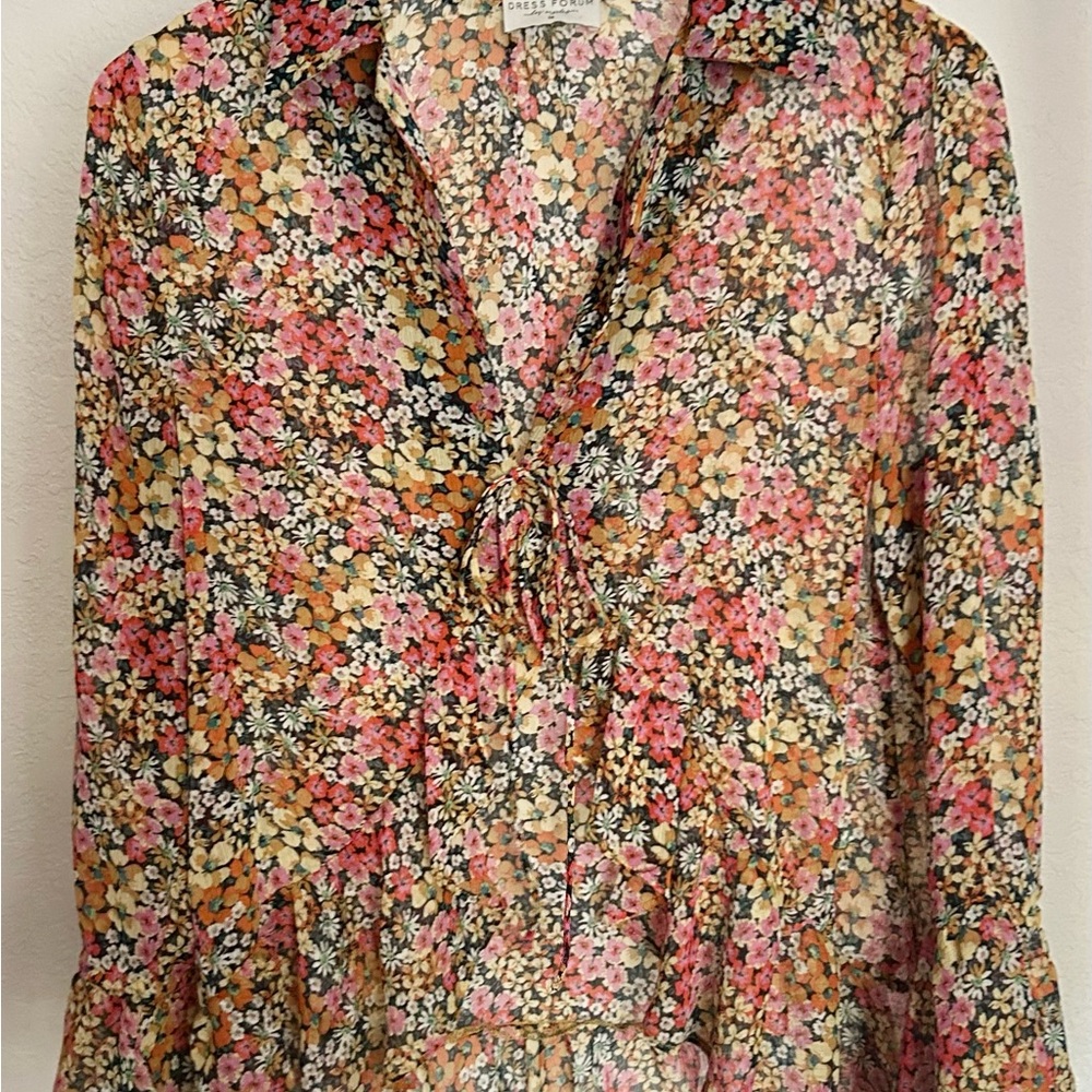 Floral Chiffon Blouse Jacket